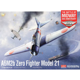 Academy 12352 Сборная модель Mitsubishi A6M2b Zero Fighter Model 21 The Battle of Midway 1:48