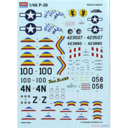 Academy 12282 Сборная модель P-38, P-38J, Droopsnoot, P-38L, F-5E 1:48