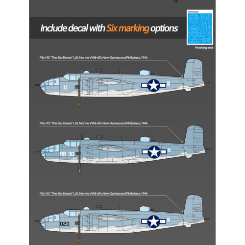 Academy 12334 Сборная модель USMC PBJ-1D (B-25 Mitchell) 1:48