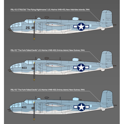 Academy 12334 Сборная модель USMC PBJ-1D (B-25 Mitchell) 1:48