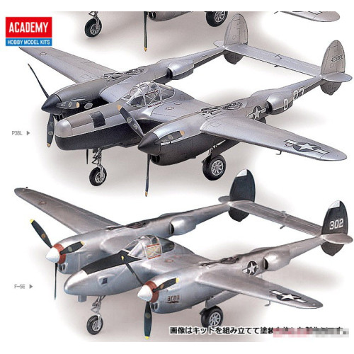 Academy 12282 Сборная модель P-38, P-38J, Droopsnoot, P-38L, F-5E 1:48