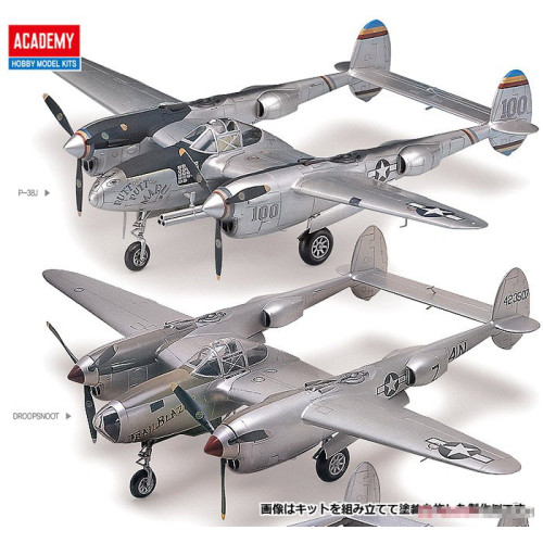 Academy 12282 Сборная модель P-38, P-38J, Droopsnoot, P-38L, F-5E 1:48