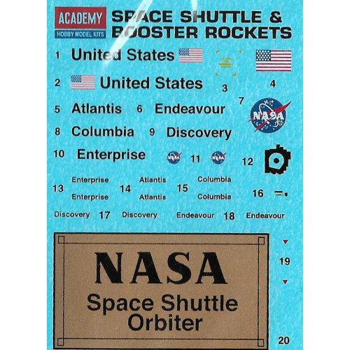 Academy 12707 Сборная модель Space Shuttle & Booster Rocket 1:288