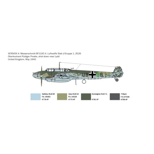 Italeri 0049 Сборная модель Bf 110 C Zerstorer 1:72