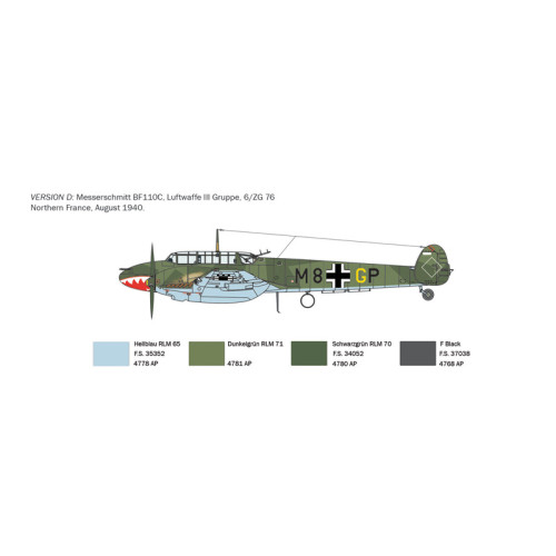 Italeri 0049 Сборная модель Bf 110 C Zerstorer 1:72
