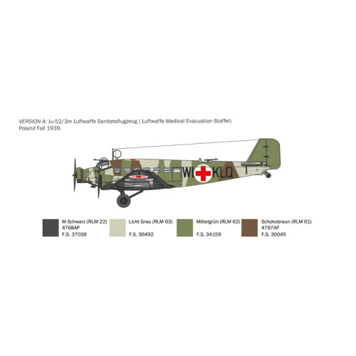 Italeri 0102 Сборная модель Junkers Ju-52/3m 1:72
