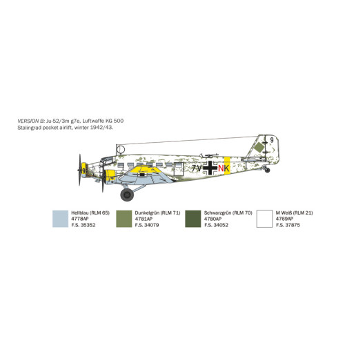 Italeri 0102 Сборная модель Junkers Ju-52/3m 1:72