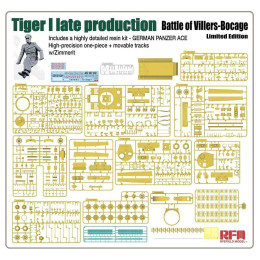 RFM RM-5101 Сборная модель Tiger I Late Battle of Villers-Bocage Limited Edit 1:35