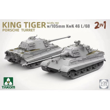 Takom 2178 Сборная модель Sd.Kfz.182 King Tiger Porsche turret w/105m KwK 46 L/68 2 in 1 1:35 — дополнительное фото 4