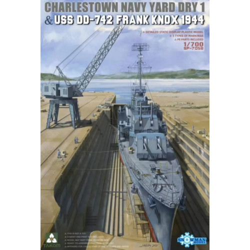 Takom SP-7058 Сборная модель USS DD-742 Frank Knox 1944 & Charlestown NAVY yard Dry Dock 1:700