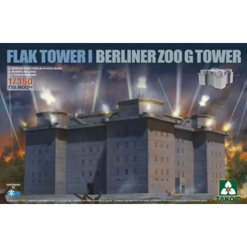 Takom 6004 Сборная модель Flak Tower I Berliner Zoo G Tower 1:350
