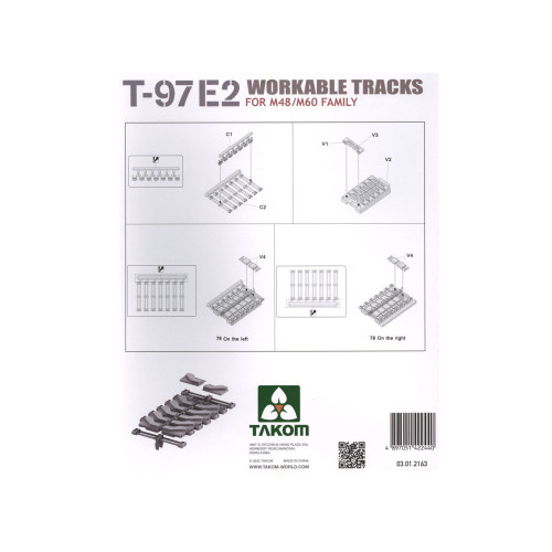 Takom 2163 Сборная модель T-97E2 Workable Tracks for M48/M60 family 1:35