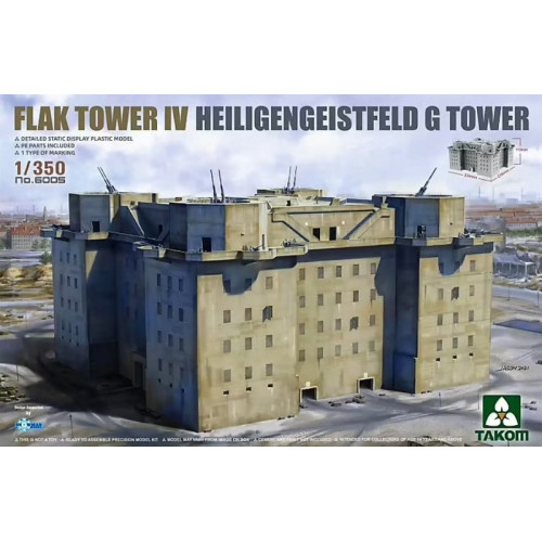 Takom 6005 Сборная модель Flak Tower IV Heiligengeistfeld G Tower 1:350