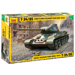 Звезда 3687 Сборная модель Т-34/85 Советский средний танк (обр.1944) 1:35