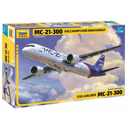 Звезда 7033 Сборная модель МС-21-300 Пассажирский авиалайнер 1:144