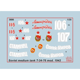 Звезда 3686 Сборная модель Советский средний танк Т-34/76 обр. 1942 г. 1:35